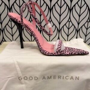 Good American Pink Leopard Heels